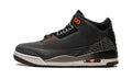 Air Jordan 3 Retro Sneakers - Black and Charcoal with Orange Accents