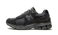 New Balance 2002R Protection Pack Sneakers - Black & Charcoal with Raw-Edge Overlays