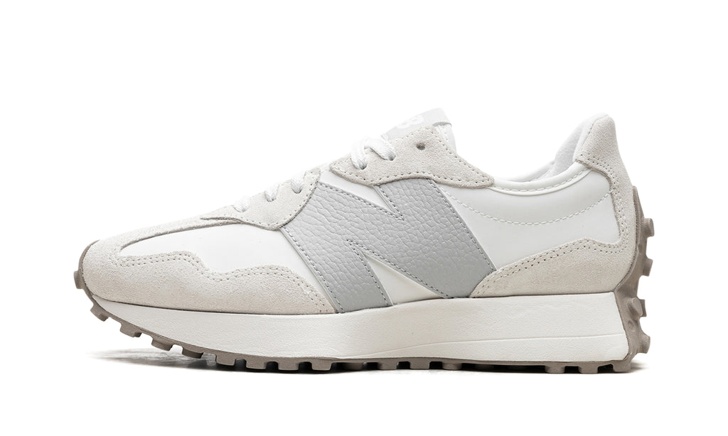 New Balance 327 Sneakers - White, Cream & Light Gray with Taupe Lug Sole