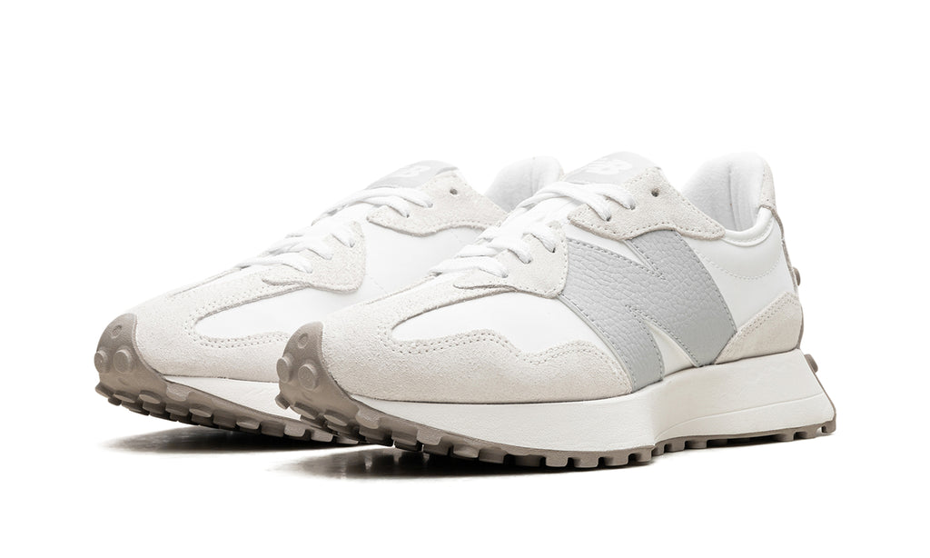New Balance 327 Sneakers - White, Cream & Light Gray with Taupe Lug Sole