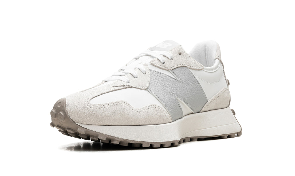 New Balance 327 Sneakers - White, Cream & Light Gray with Taupe Lug Sole