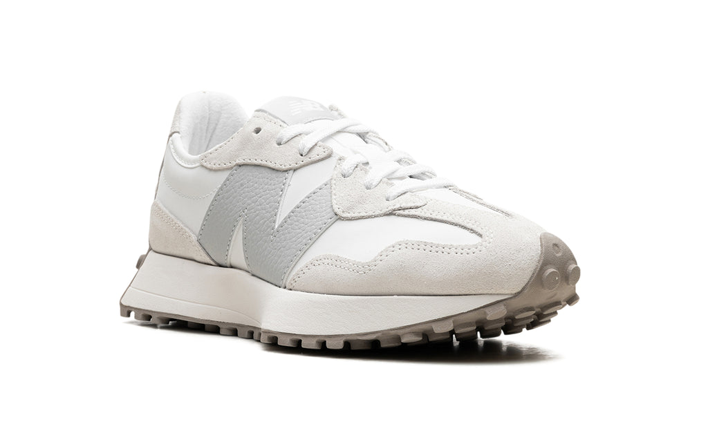 New Balance 327 Sneakers - White, Cream & Light Gray with Taupe Lug Sole
