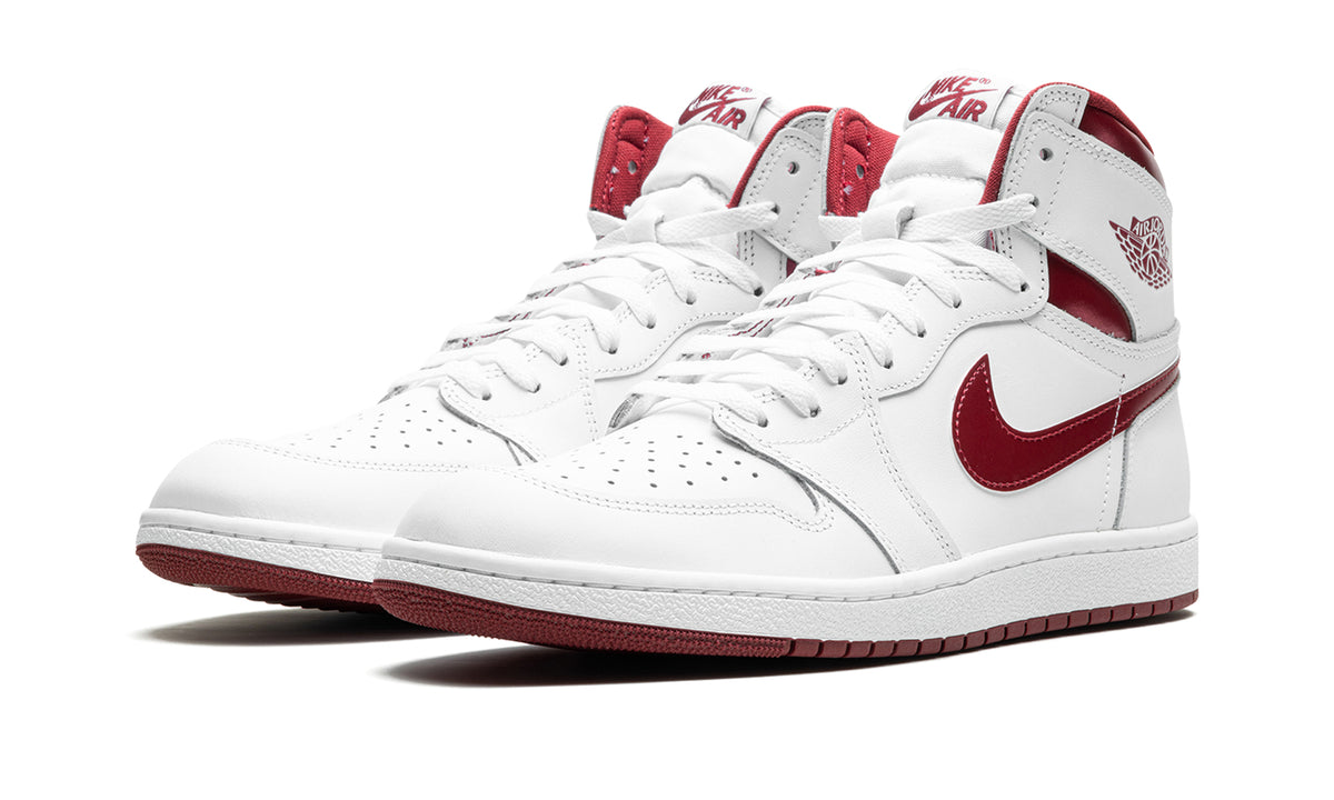 Air Jordan 1 High '85 "Metallic Burgundy" Sneakers - White & Burgundy