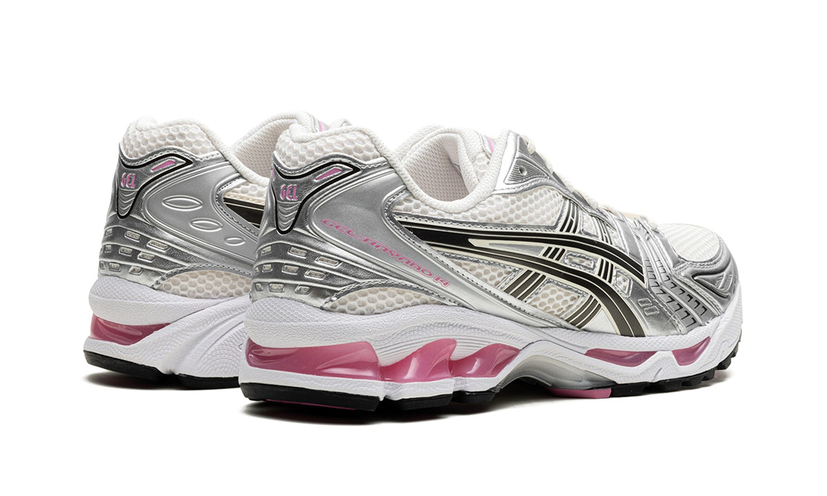ASICS GEL-KAYANO 14 Sneakers - Cream/Silver/Black with Pink Accents