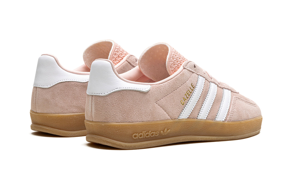 adidas Gazelle Indoor Sneakers - Pale Pink with White Stripes and Gum Sole