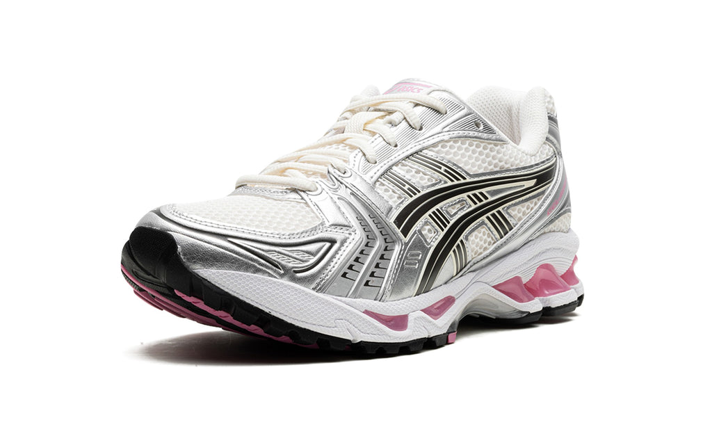 ASICS GEL-KAYANO 14 Sneakers - Cream/Silver/Black with Pink Accents