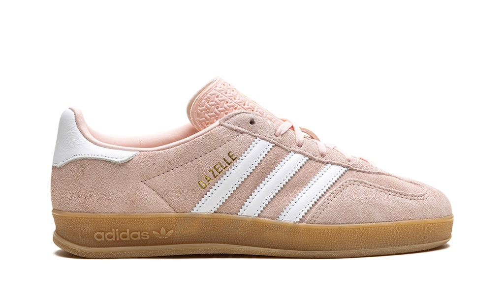 adidas Gazelle Indoor Sneakers - Pale Pink with White Stripes and Gum Sole