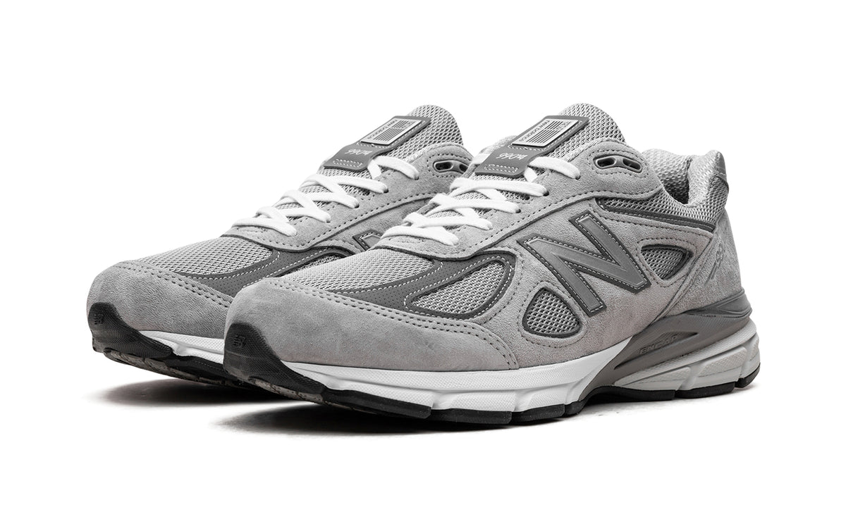 New Balance 990v4 Sneakers - Grey Mesh & Suede-Style Panels