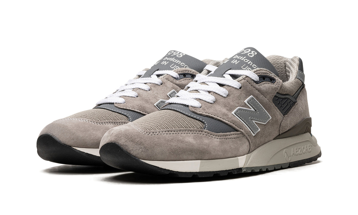 New Balance 998 Sneakers - Gray with Silver N Logos and Off-White Midsole