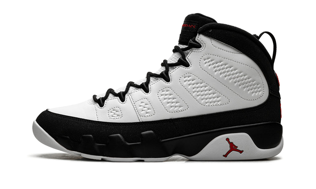 Air Jordan 9 Retro High-Top Sneakers - White and Black with Red Details