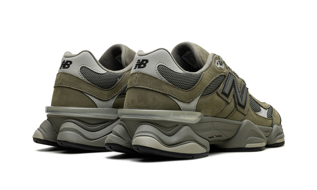 New Balance 9060 Sneakers - Olive Green and Grey with Cream Accents