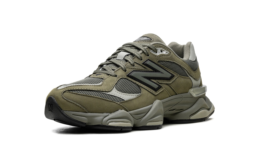New Balance 9060 Sneakers - Olive Green and Grey with Cream Accents