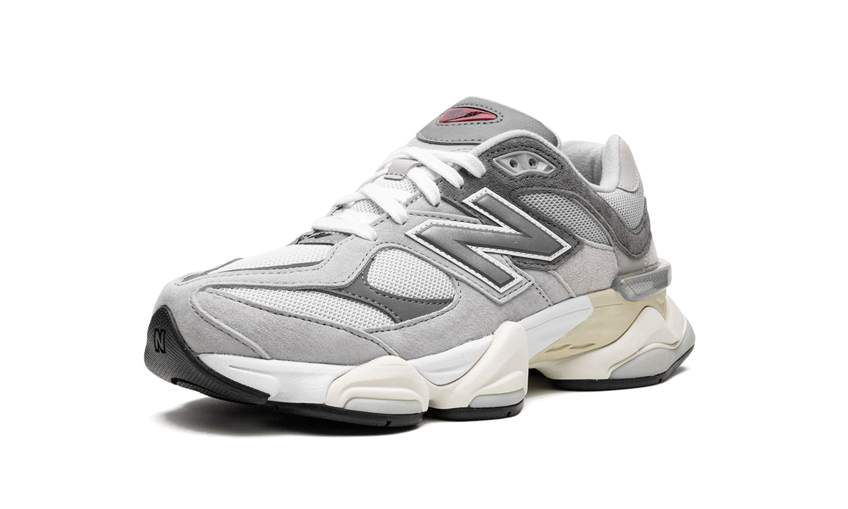 New Balance 9060 Sneakers - Grey and Cream with Burgundy Accents