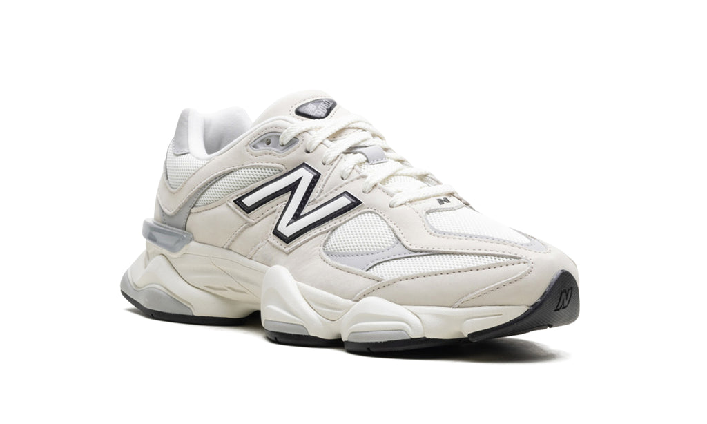 New Balance 9060 Sneakers - White, Cream & Light Gray with Black Accents