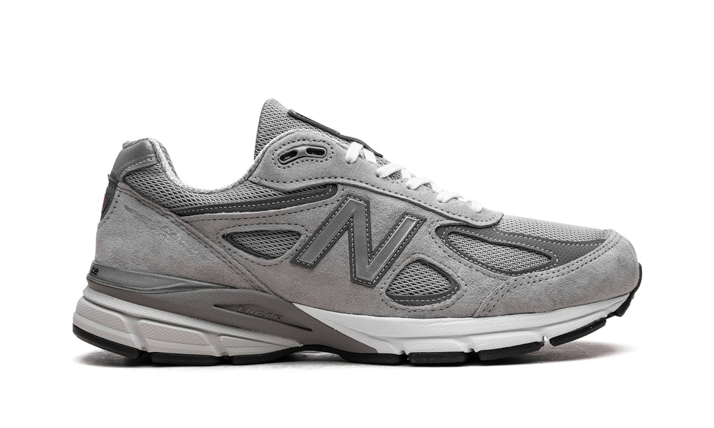 New Balance 990v4 Sneakers - Grey Mesh & Suede-Style Panels