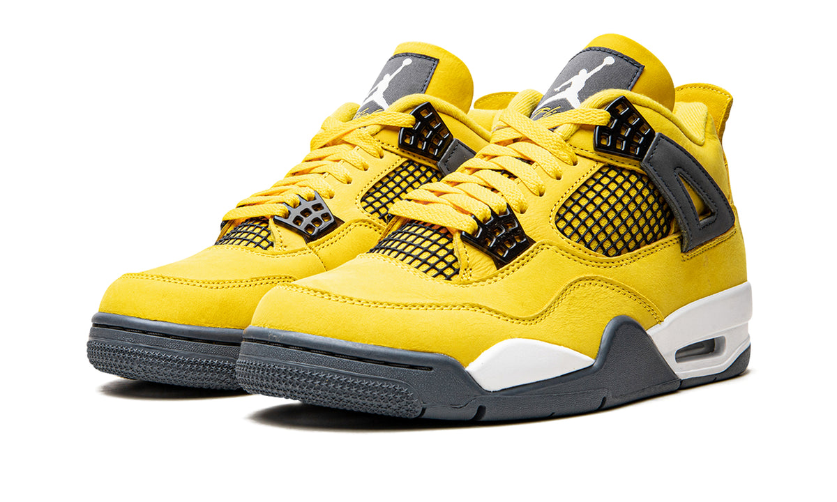 Air Jordan 4 Retro “Lightning” Sneakers - Yellow, Dark Gray & White