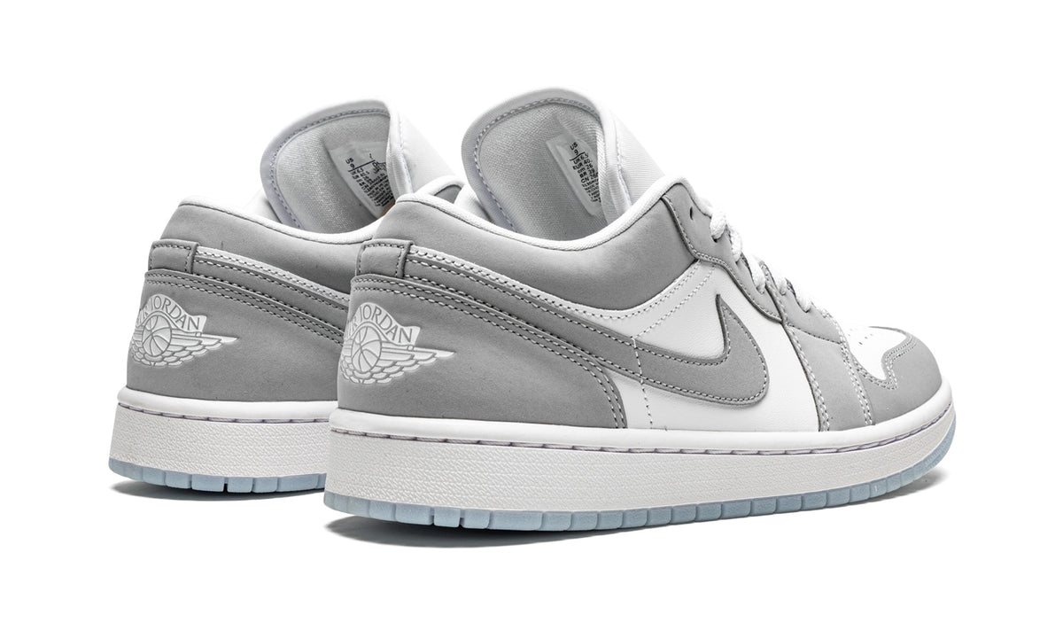 Air Jordan 1 Low Sneakers in White & Light Grey