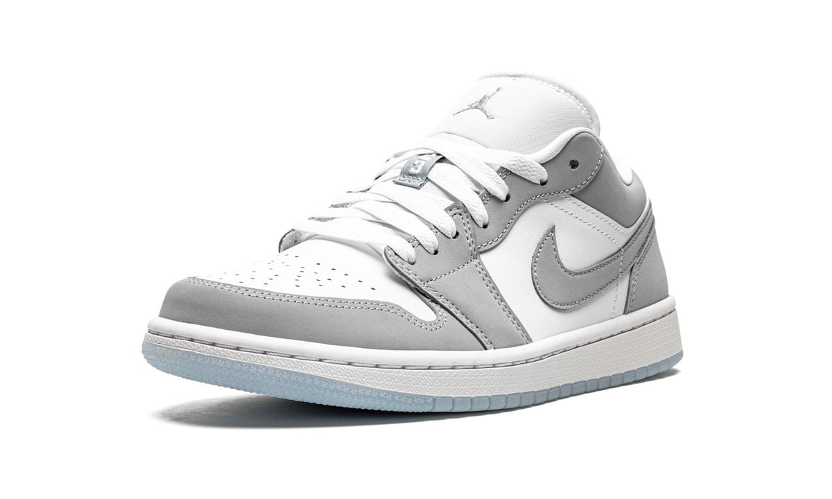 Air Jordan 1 Low Sneakers in White & Light Grey
