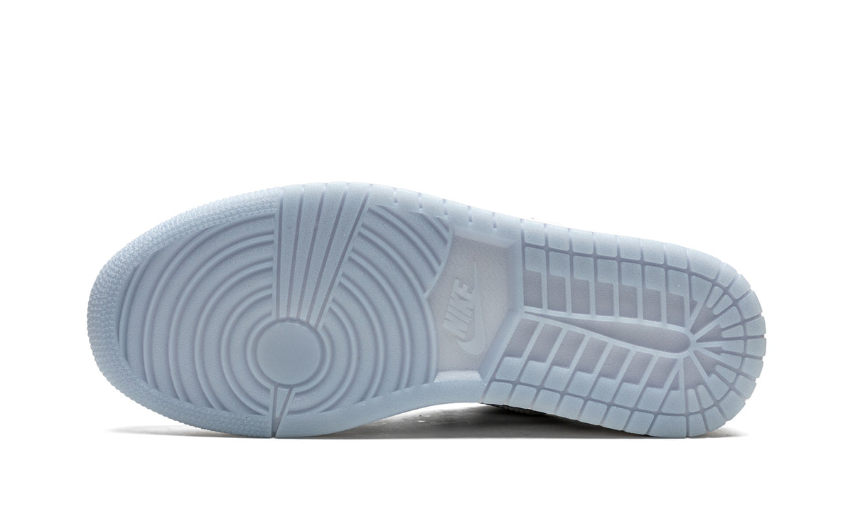 Air Jordan 1 Low Sneakers in White & Light Grey