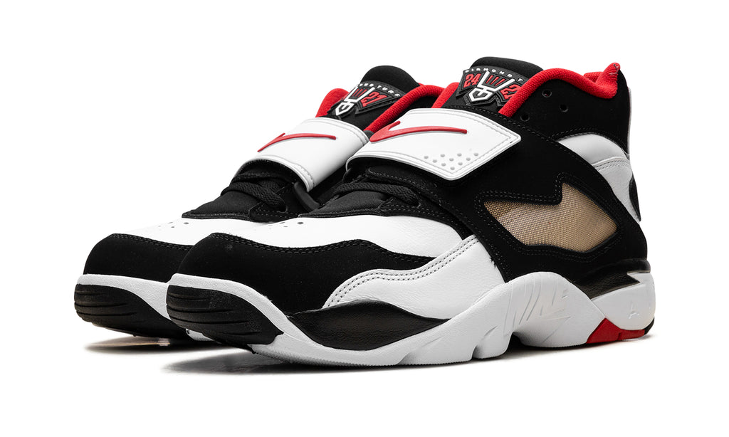 Nike Air Diamond Turf Sneakers - Black and White with Red and Gold Accents