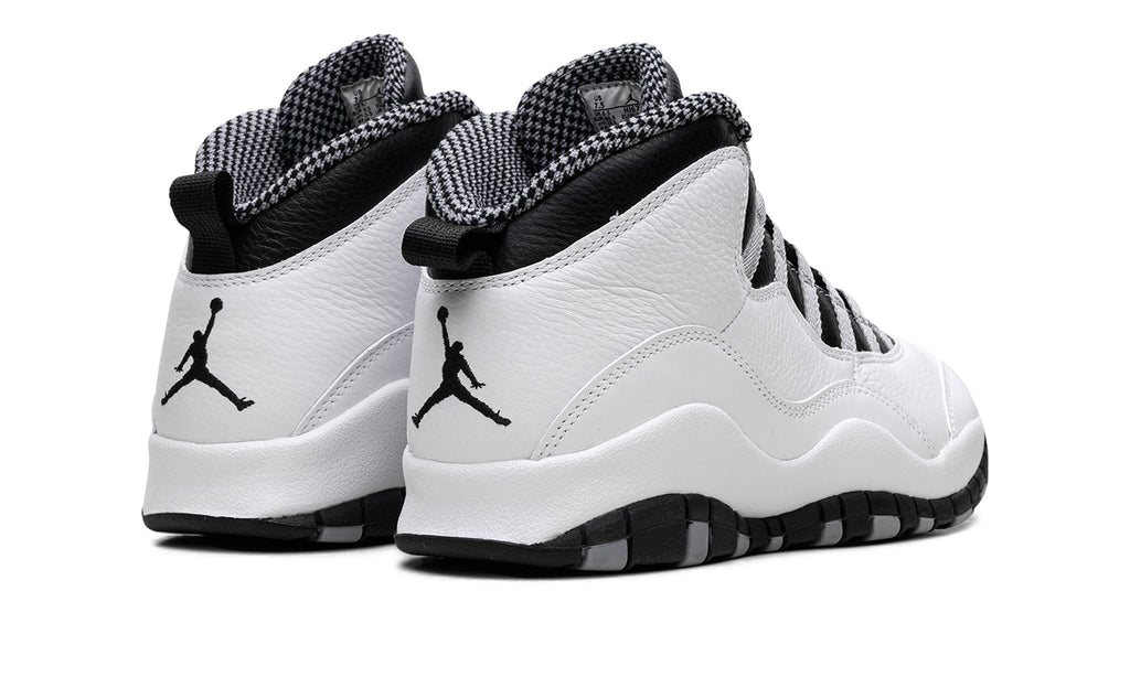 Air Jordan 10 Retro Sneakers - White/Black with Grey Lace Loops