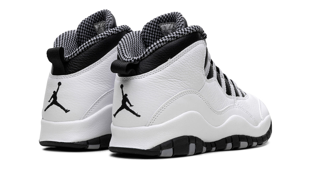 Air Jordan 10 Retro Sneakers - White/Black with Grey Lace Loops