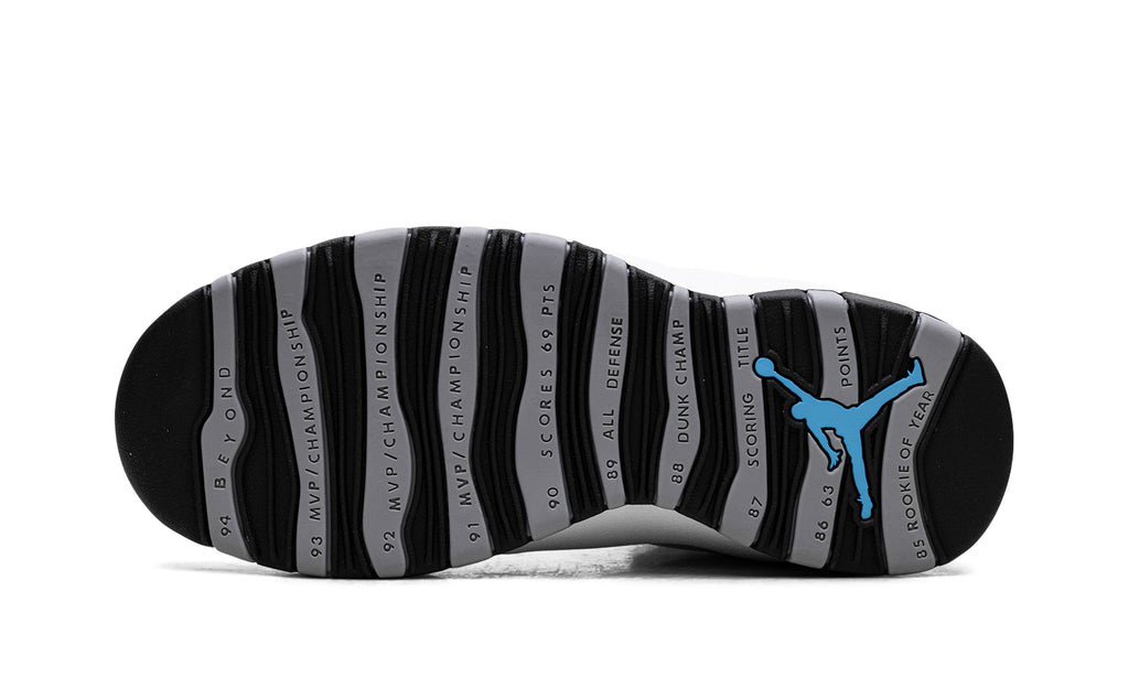 Air Jordan 10 Retro Sneakers - White/Black with Grey Lace Loops