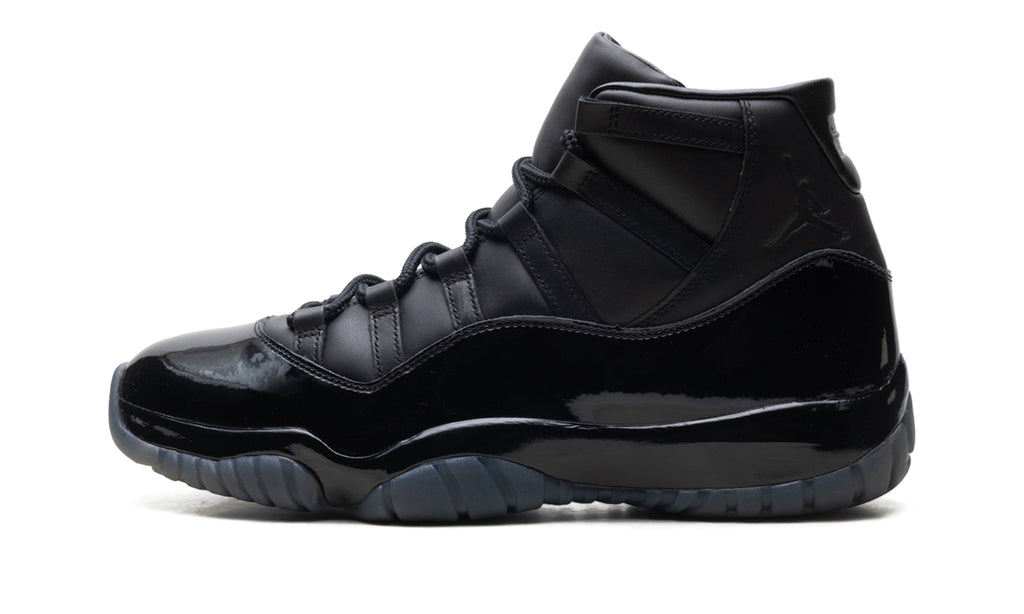 Air Jordan 11 Retro Sneakers - All Black with Glossy Mudguard and Smoky Outsole