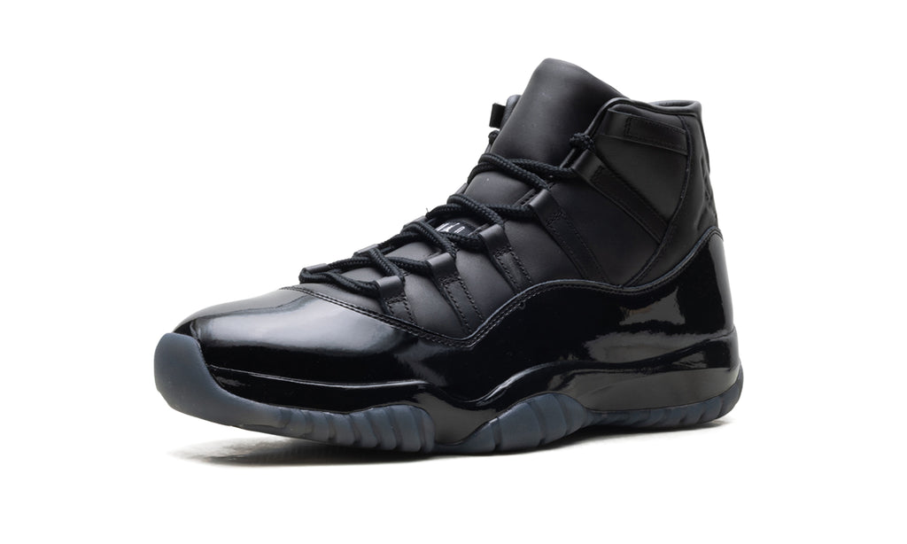 Air Jordan 11 Retro Sneakers - All Black with Glossy Mudguard and Smoky Outsole