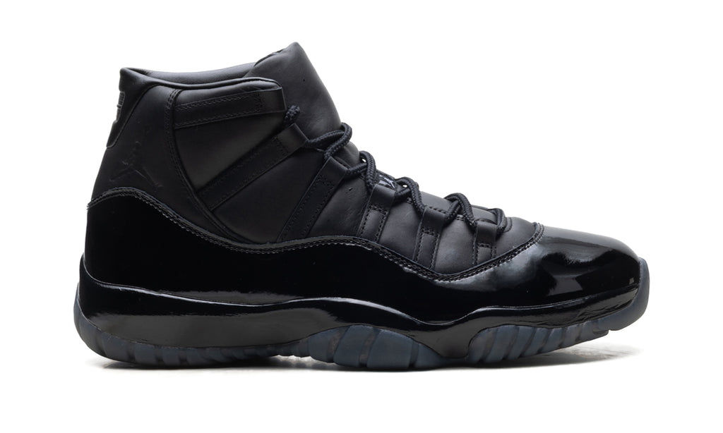 Air Jordan 11 Retro Sneakers - All Black with Glossy Mudguard and Smoky Outsole