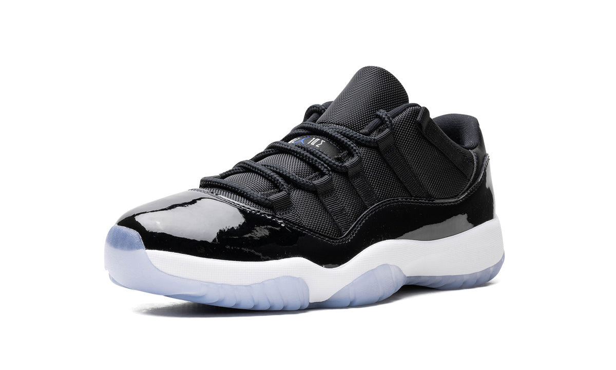 Air Jordan 11 Retro Low Sneakers - Black, White and Concord Blue Details