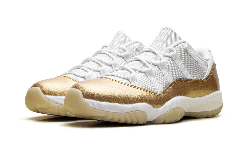 Air Jordan 11 Retro Low Sneakers - White & Metallic Gold