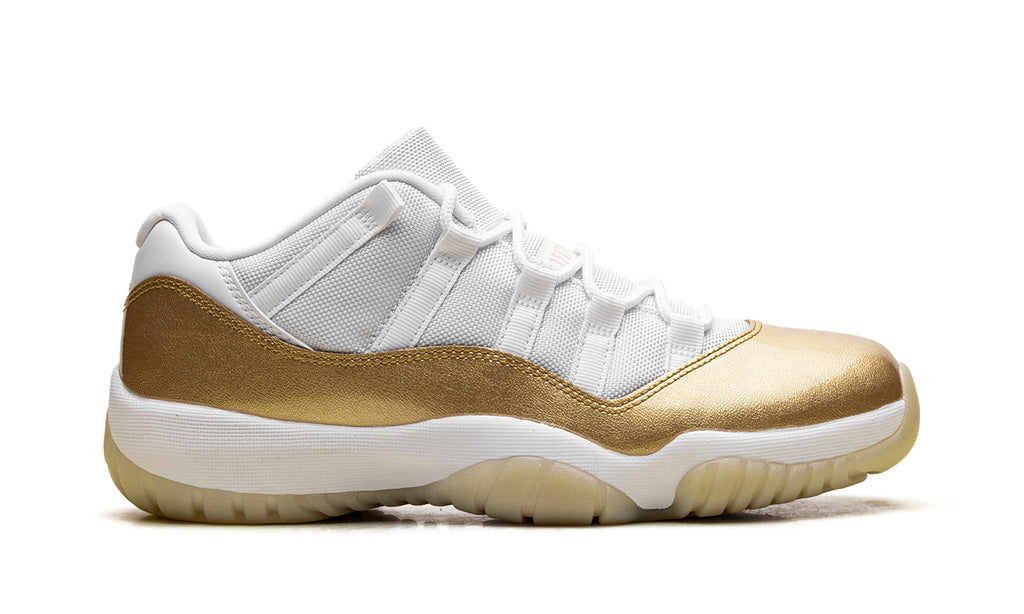 Air Jordan 11 Retro Low Sneakers - White & Metallic Gold