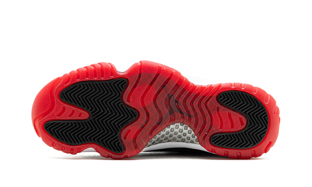 Air Jordan 11 Retro Sneakers - Black Velvet with White Midsole & Red Outsole