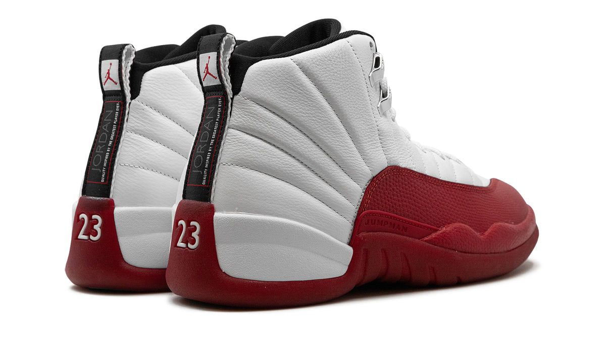Air Jordan 12 Retro "Cherry" High-Top Sneakers - White & Red