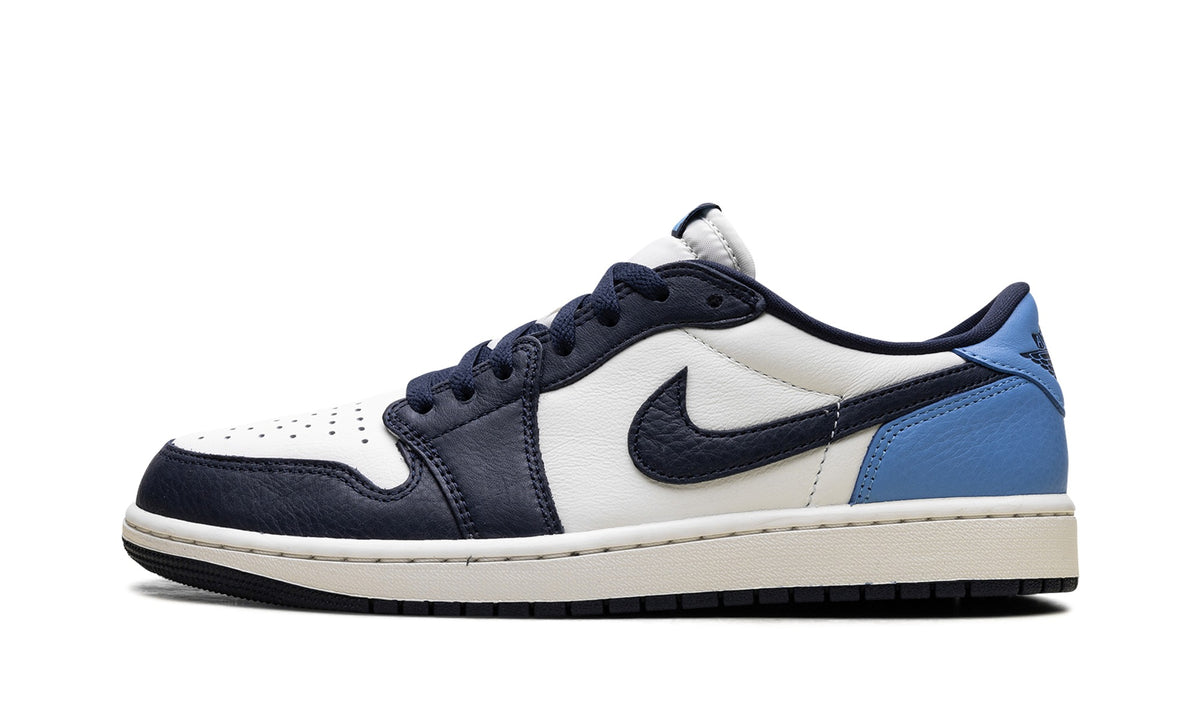 Air Jordan 1 Low Sneakers in Black, White & Royal Blue