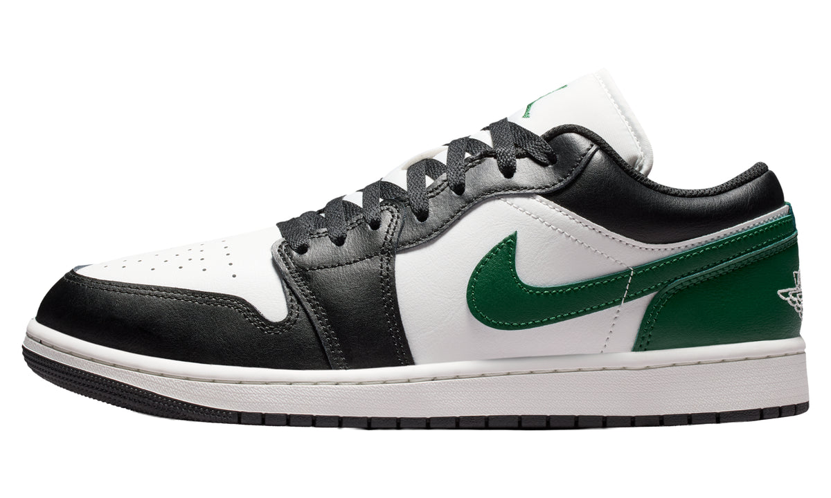 Air Jordan 1 Low Sneakers - White, Black & Green