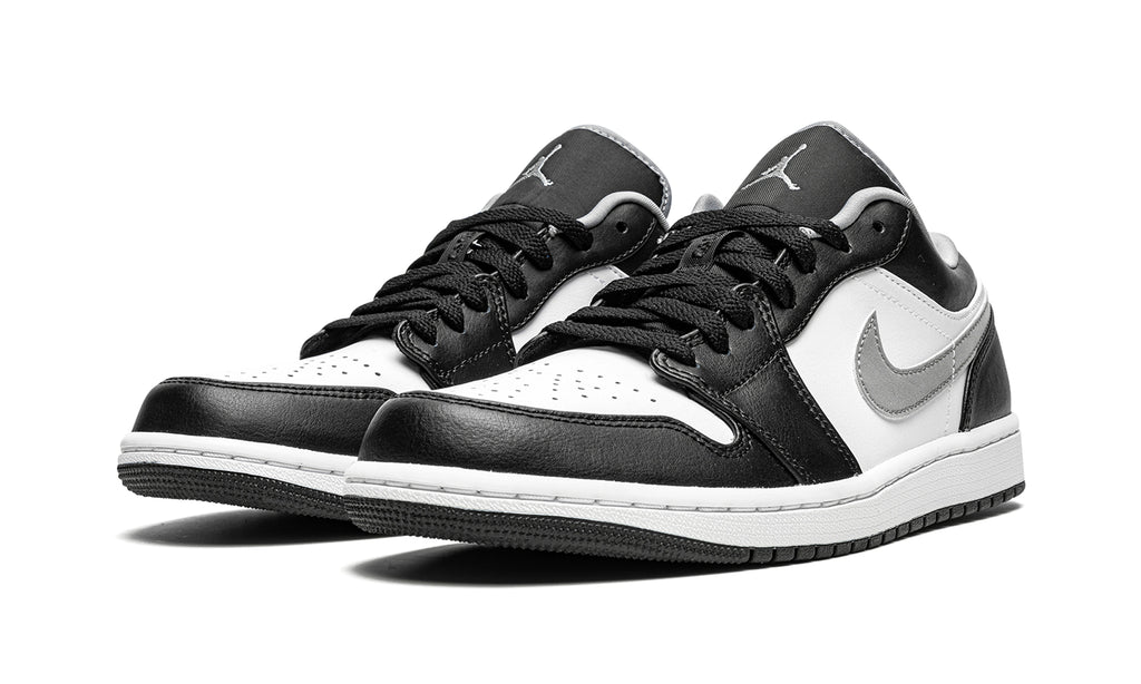 Air Jordan 1 Low Sneakers - Black & White with Gray Swoosh