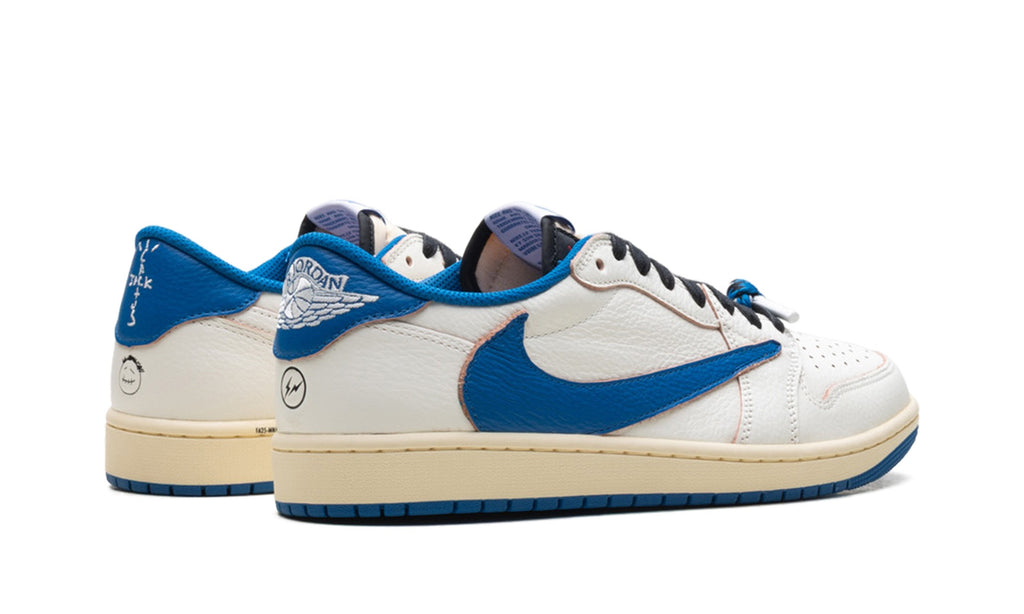 Air Jordan 1 Low Sneakers in White & Royal Blue