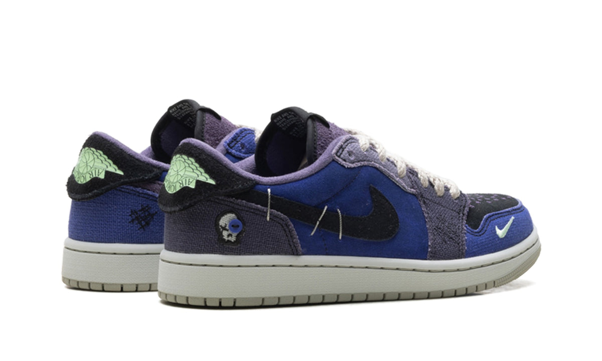 Air Jordan 1 Low Sneakers in Navy & Purple Patchwork
