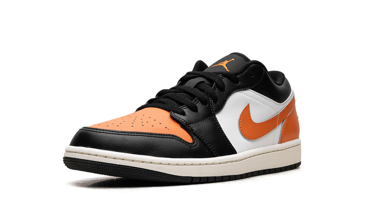Air Jordan 1 Low Sneakers - Orange, Black & White with Sail Midsole