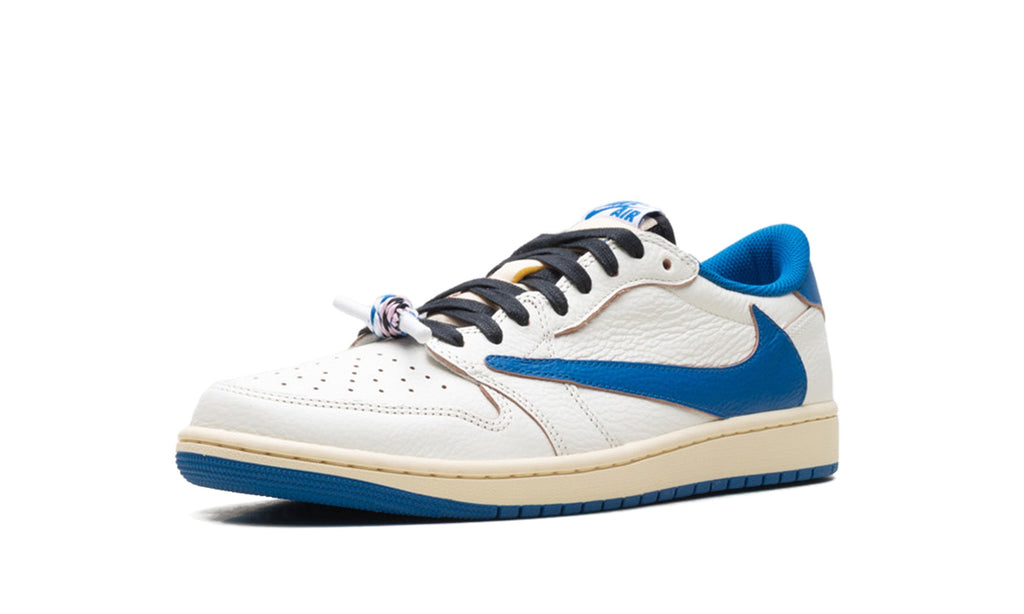 Air Jordan 1 Low Sneakers in White & Royal Blue