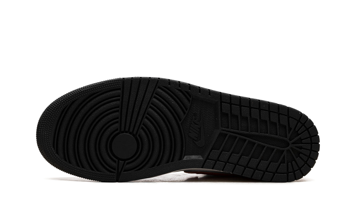 Air Jordan 1 Low Sneakers - Orange, Black & White with Sail Midsole
