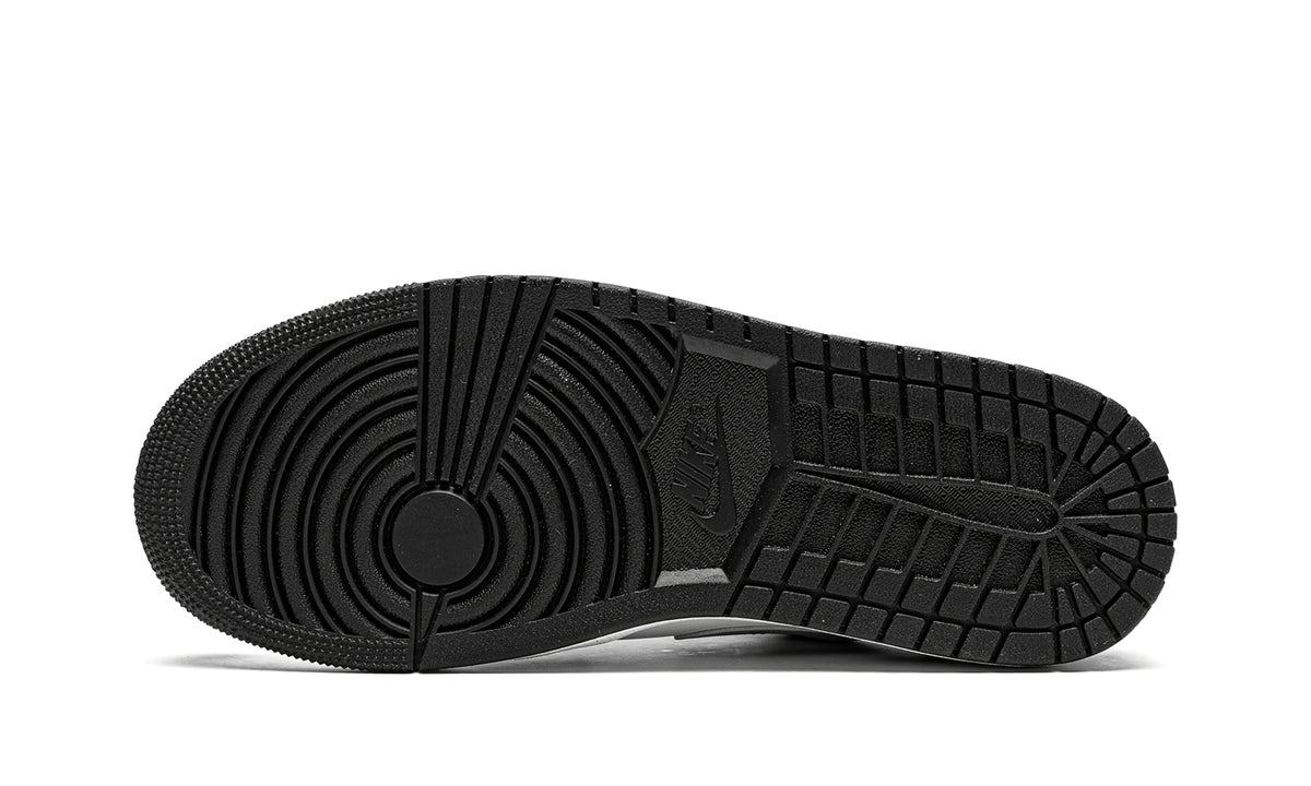 Air Jordan 1 Low Sneakers - Black & White with Gray Swoosh