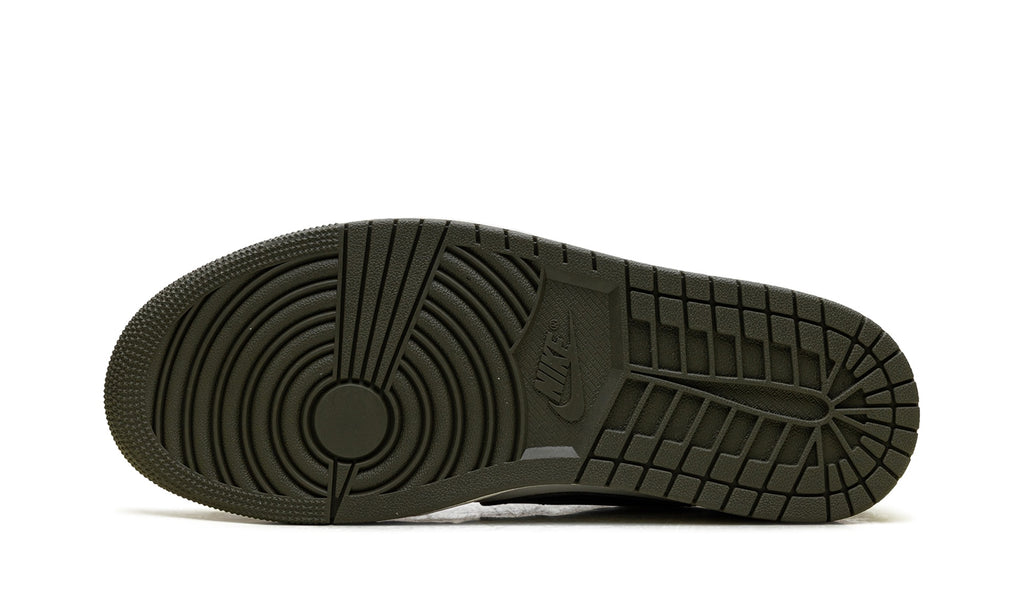 Air Jordan 1 Low Sneakers - Olive Grey/White/Black with Cream Midsole
