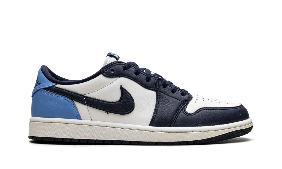 Air Jordan 1 Low Sneakers in Black, White & Royal Blue
