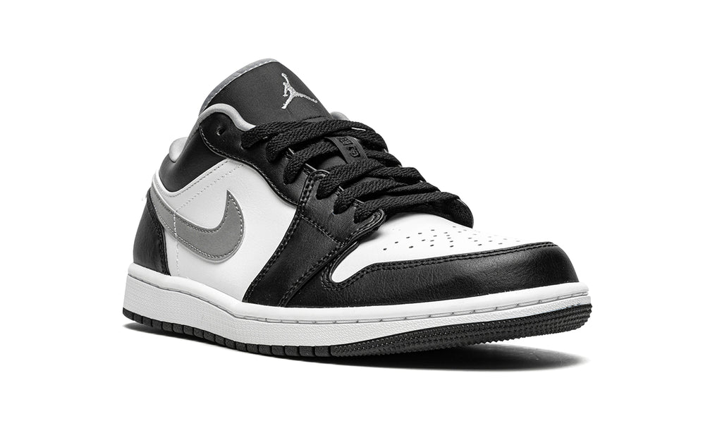 Air Jordan 1 Low Sneakers - Black & White with Gray Swoosh
