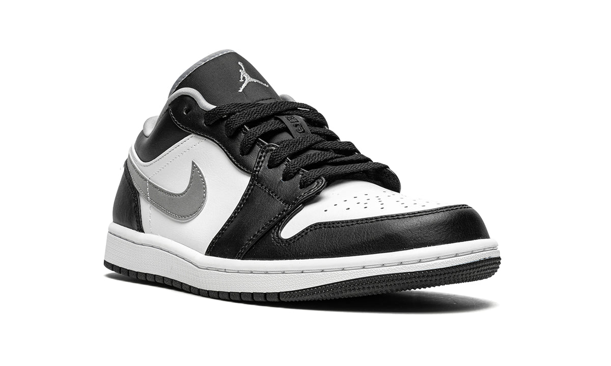 Air Jordan 1 Low Sneakers - Black & White with Gray Swoosh