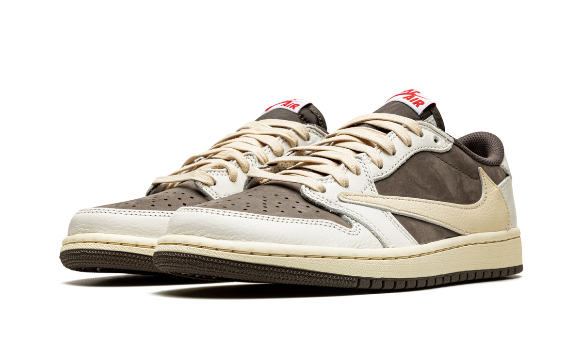 Travis Scott x Air Jordan 1 Low OG Reverse Mocha Sneakers - Brown, White & Sail