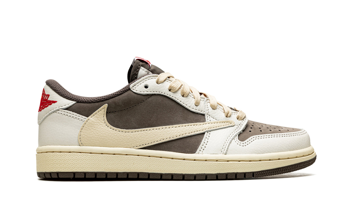 Travis Scott x Air Jordan 1 Low OG Reverse Mocha Sneakers - Brown, White & Sail